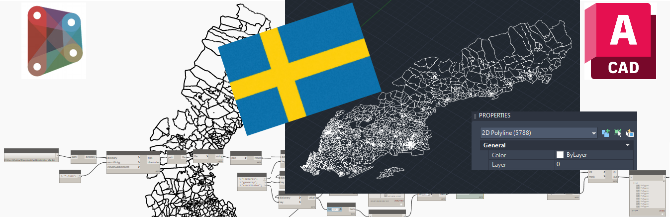 All of Sweden in AutoCAD – using Dynamo